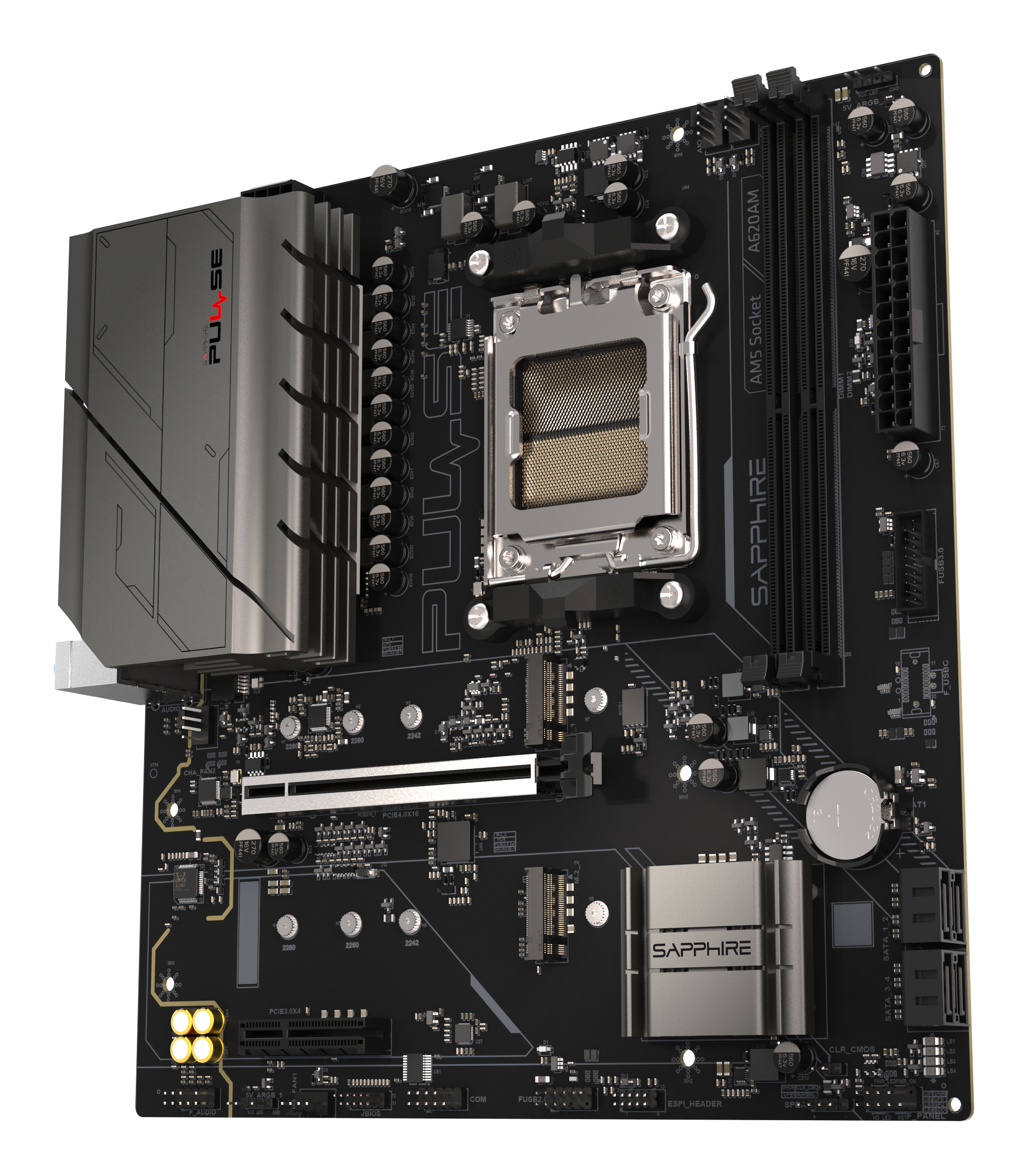 Sapphire PULSE A620AM Mainboard Sockel AM5 Micro-ATX DDR5 Schwarz