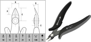 C.K ESD Seitenschneider Ecotronic T3886 Kopf abgeflacht, schlanke Bauform, Klinge aus Spezial - 1 Stück (T3886)