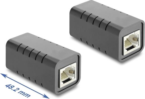 Delock RJ45 Kupplung Buchse zu Buchse Cat.6A geschirmt schwarz (81039)
