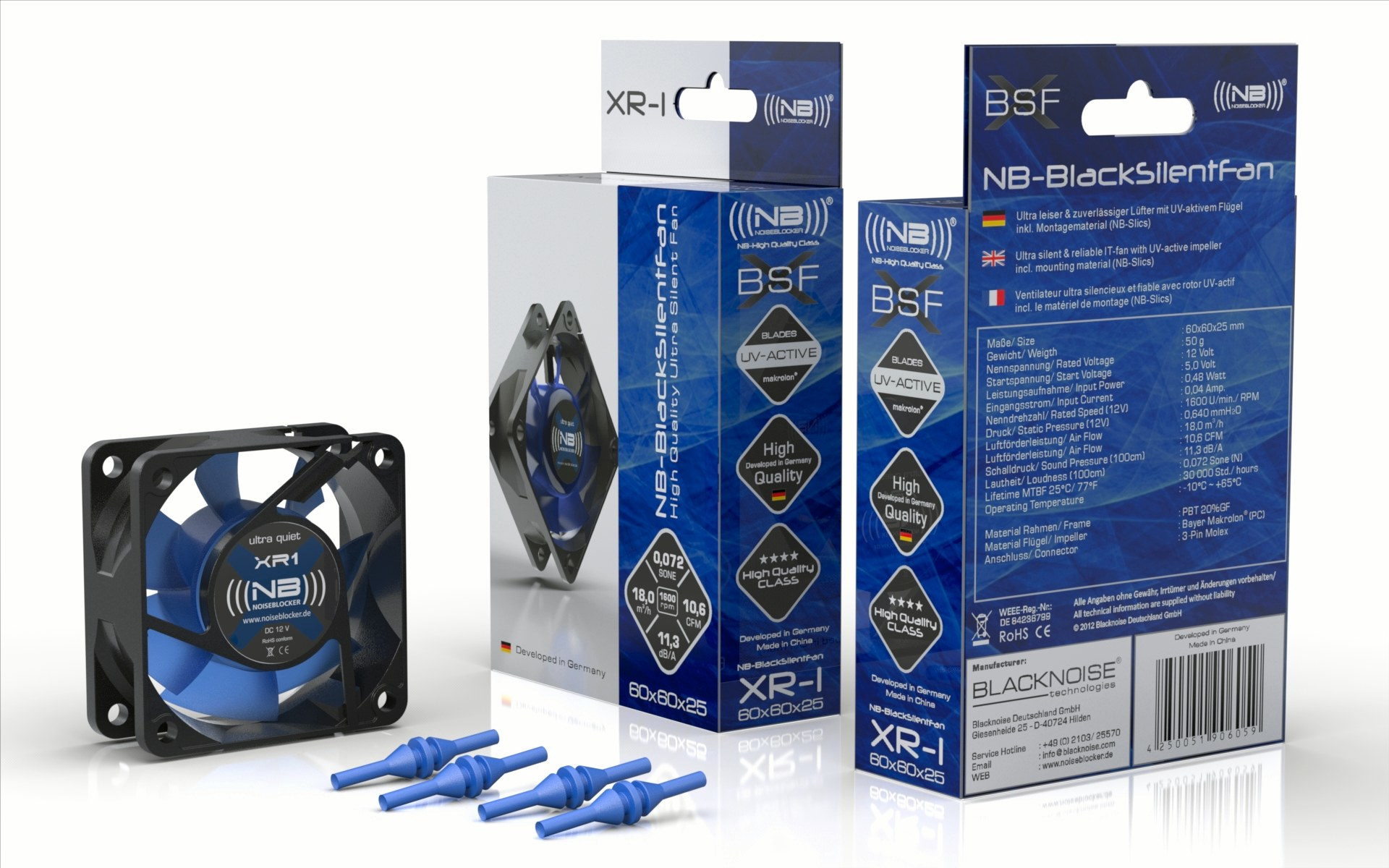 Noiseblocker BlackSilentFan XR-1 60 mm Gehäuselüfter Schwarz
