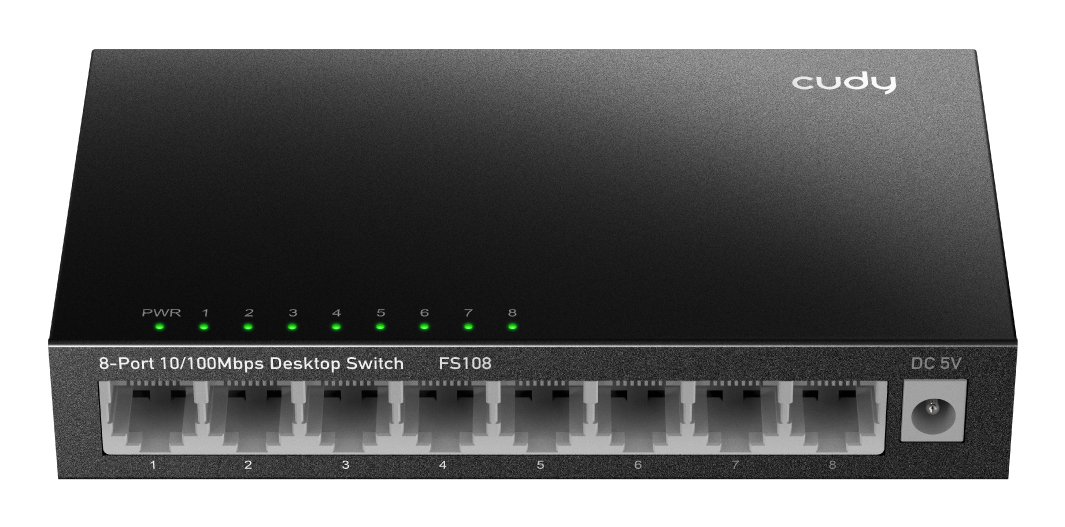 CUDY FS108 8-Port Fast Ethernet Switch Schwarz