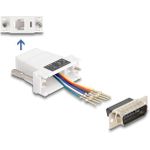 Delock D-Sub 15 Pin Stecker zu RJ12 Buchse Montagesatz weiß (67083)