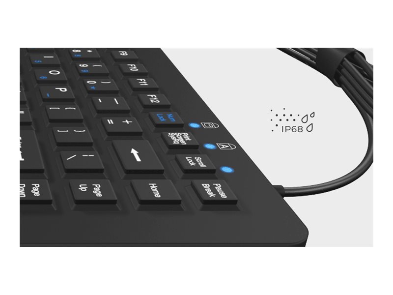 KeySonic KSK-5230 IN Kabelgebundene USB-Tastatur UK QWERTY Touchpad Wasserdicht Schwarz