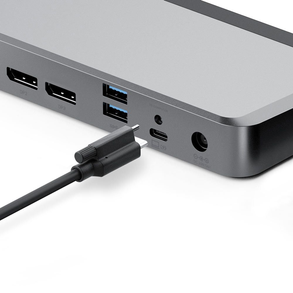 ALOGIC MX3 TripleDisplay Dockingstation USB-C 3 x DP++ 1GbE Schwarz, Space-grau