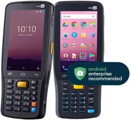 CipherLab RK25, 2D, MR, 10,5cm (4"), BT (BLE), WLAN, 4G, Android, RB Mobiles Datenerfassungsgerät, 2D, Imager (Medium Range), Bildschirmdiagonale: 10,5 cm (4"), kapazitiv, Multi Touch, Auflösung: 480x800 Pixel, Tastenfeld (Anzahl Tasten: 28), Lautsprecher, Kamera (8 MP), Anschluß: Bluetooth (BLE), WLAN (802.11ac), SIM, 4G (LTE), Micro SD-Slot, 1,4 GHz, RAM: 3GB, Flash: 16 GB, Android, inkl.: Akku, 4000 mAh, herausnehmbare Batterie, Handschlaufe, separat bestellen: Ladestation (AK25NMLDFNSP1)