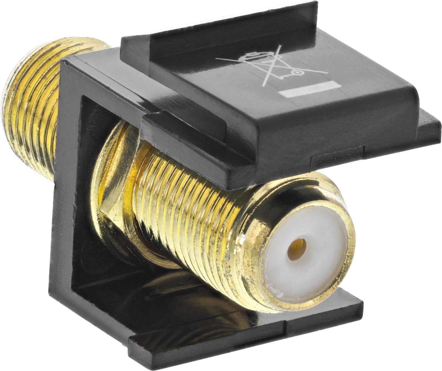 Keystone Einbauadapter, Verbindungskupplung für Sat-Kabel, 2x F-Buchsen, weiß (76202I)