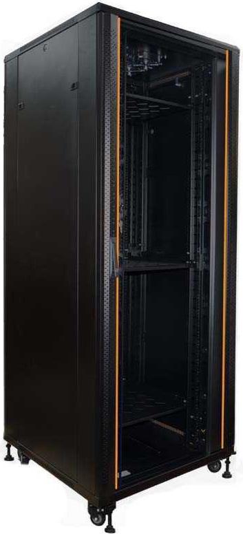 IT-BUDGET 19"-Serverschrank SRK 42 HE BxT 800x1000 mm Sicht-/Vollblechtür schwarz montiert