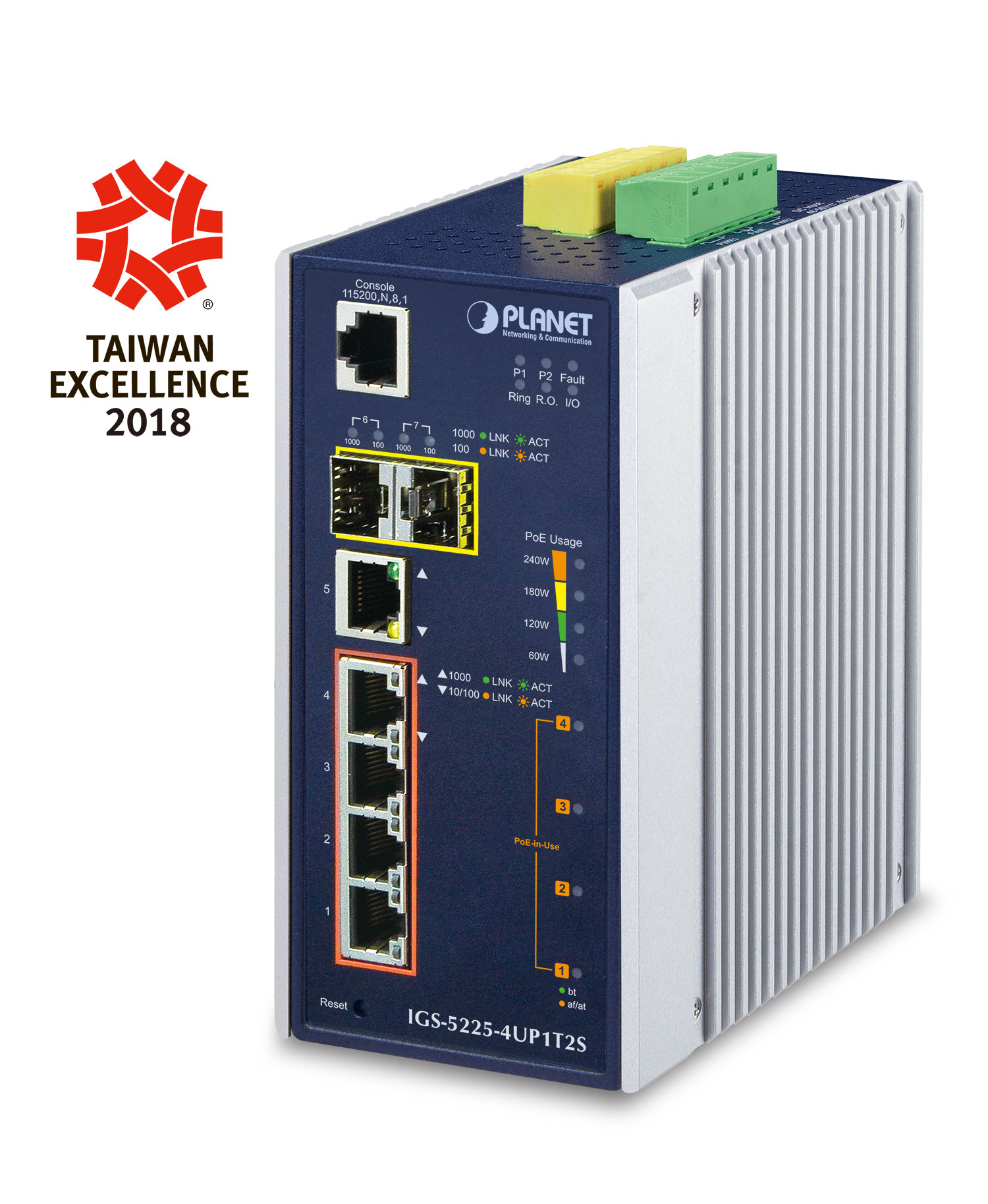 Planet IGS-5225-4UP1T2S L2+ Managed Switch 7 Ports UPOE Schwarz