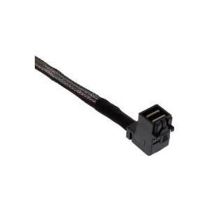 InLine® Mini SAS HD Kabel, SFF-8643 gewinkelt zu 4x SATA + Sideband, 1m (27631B)