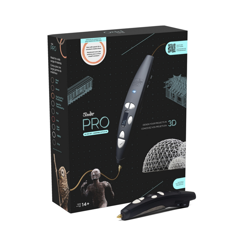 3Doodler Pro III 3D-Stift-Set mit 9 Filamenten Schwarz
