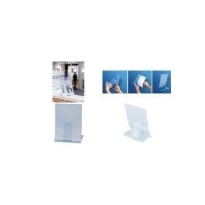 sigel Tischaufsteller, Hartplastik, DIN A4, klappbar glasklar, für einseitige Präsentation, superflach (TA160)