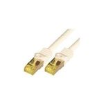 McabCat.7 Rohkabel S-FTP-PIMF-LSZH-1.00M-WHI 10Gigabit Ethernet 600MHzCat.7 Rohkabel Patchkabel, 2xRJ45 Cat.6a Stecker geschirmt, Schirmung: S/FTP (PIMF)Cat.7 Rohkabel, doppelt geschirmt, Leiterdurchmesser: 4x2xAWG26/7, ø=6,5mm, Leitermaterial: reines Kupfer, LSZH, Flammwidrig IEC60332-1, halogenfrei IEC60754-2, Ra (3741)