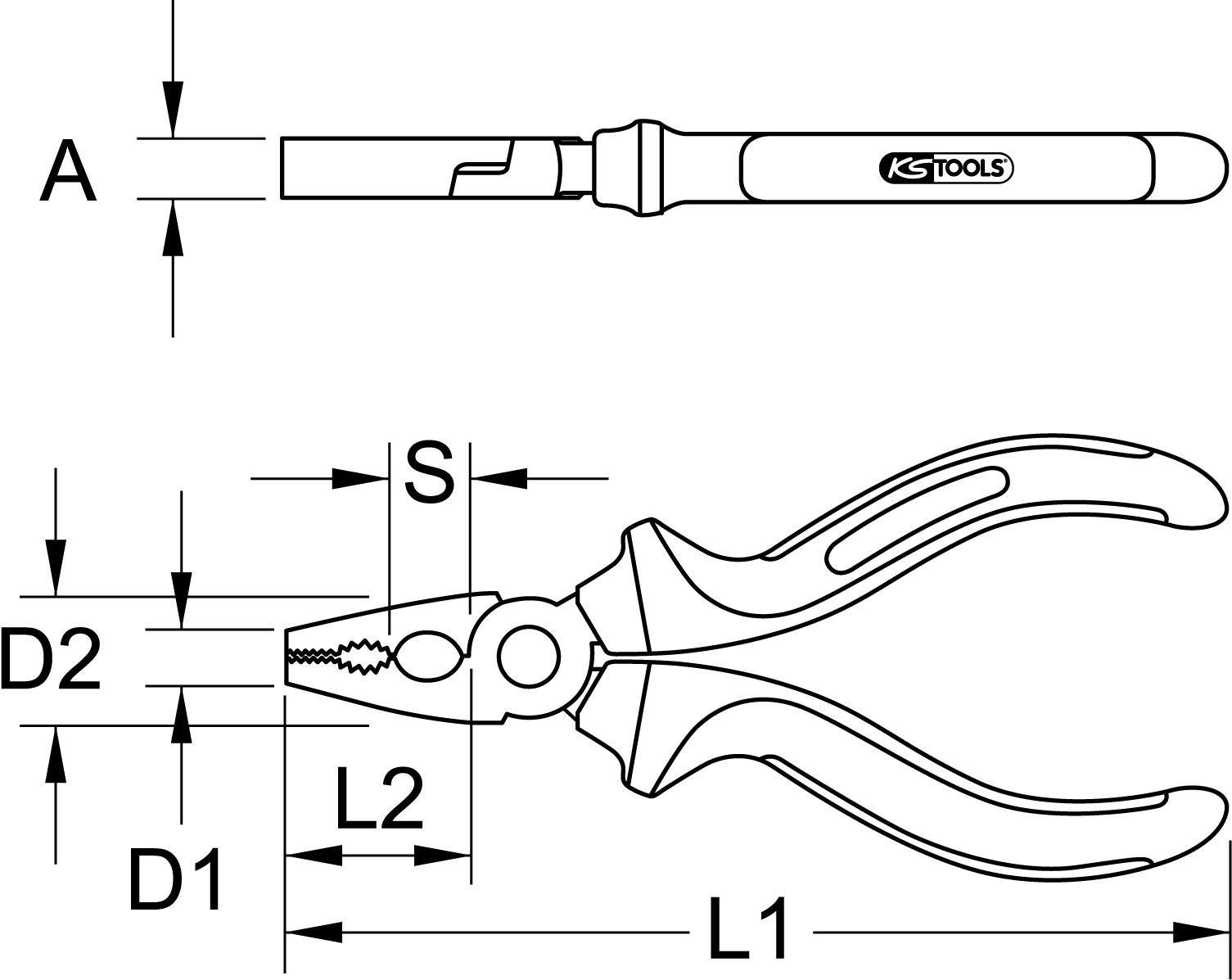 KS TOOLS TITANplus Kombinationszange, 160mm (965.0620)