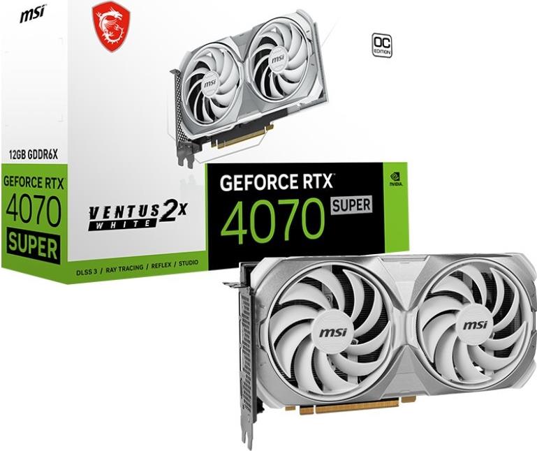 MSI GeForce RTX 4070 SUPER 12G VENTUS 2X WHITE OC NVIDIA 12 GB GDDR6X (RTX 4070 SUPER 12G VENTUS 2X WH)