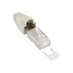 InLine® Crimpstecker RJ45 geschirmt, mit Knickschutz und Einfädelhilfe, 10er Pack,beige (74510)