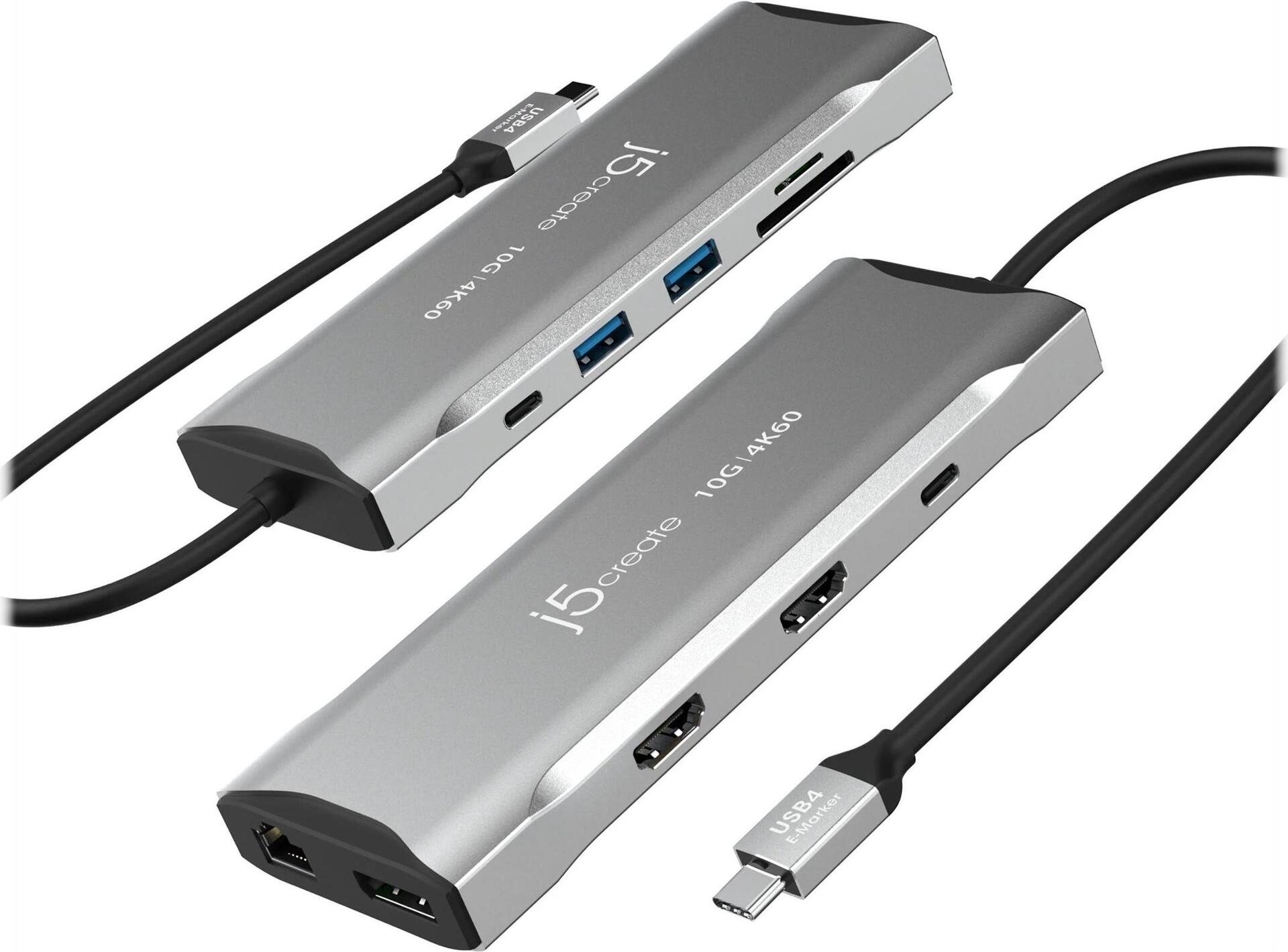 j5create Elite JCD397-N USB-C Multi-Monitor Mini Dock 4K60 100 W Space Grey