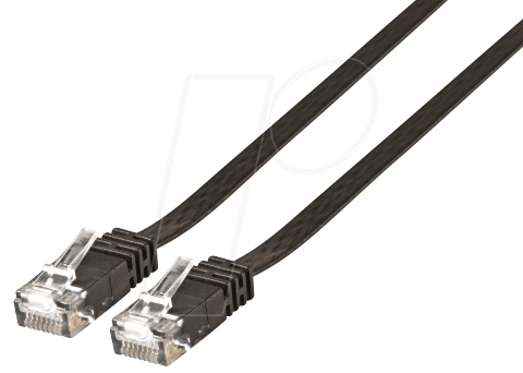 RJ45 Flachkabel U/UTP, Cat.6 2,0m schwarz Hersteller: EFB-Elektronik (MK6003.2B)