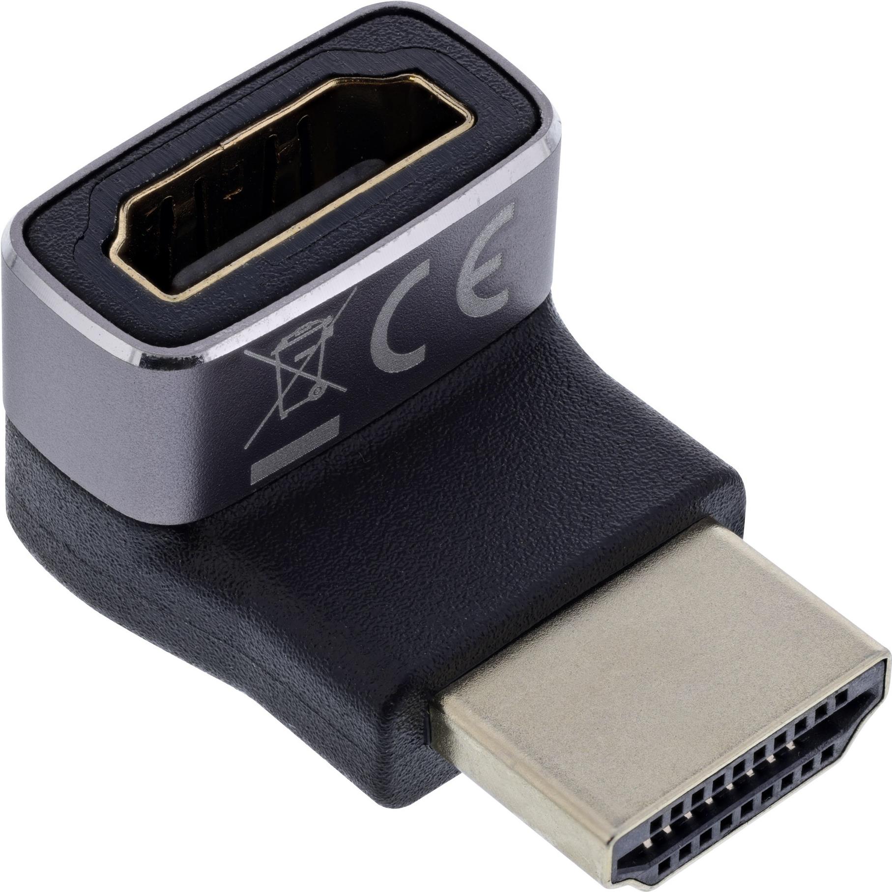 InLine HDMI Adapter A Stecker Buchse 90° oben 8K UHD (17991G)