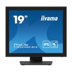 iiyama PROLITE T1932MSC-B1S, 48,3cm (19''), Projected Capacitive, 10 TP, Kit (USB), schwarz Touchmonitor, Bildschirmdiagonale: 48,3 cm (19''), Projected Capacitive, Multi Touch (10 Punkte), Auflösung: 1280x1024 Pixel, VESA Mount (100x100 mm), Lautsprecher, Reaktionszeit: 14msms, Helligkeit 250cd, Blickwinkel 178/178°(H/V), Kontrast: 1000:1, Anschluß: VGA, Display-Port, HDMI, inkl.: Kabel (USB, HDMI, Display Port), Netzteil, Netzkabel, QSG, Schutzart: IP54, Farbe: schwarz (T1932MSC-B1S)