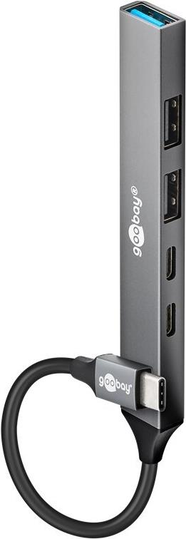 Goobay Slim 5-Port USB-Hub, USB-C™ auf USB-C™/USB-A, USB 3.2 (74460)