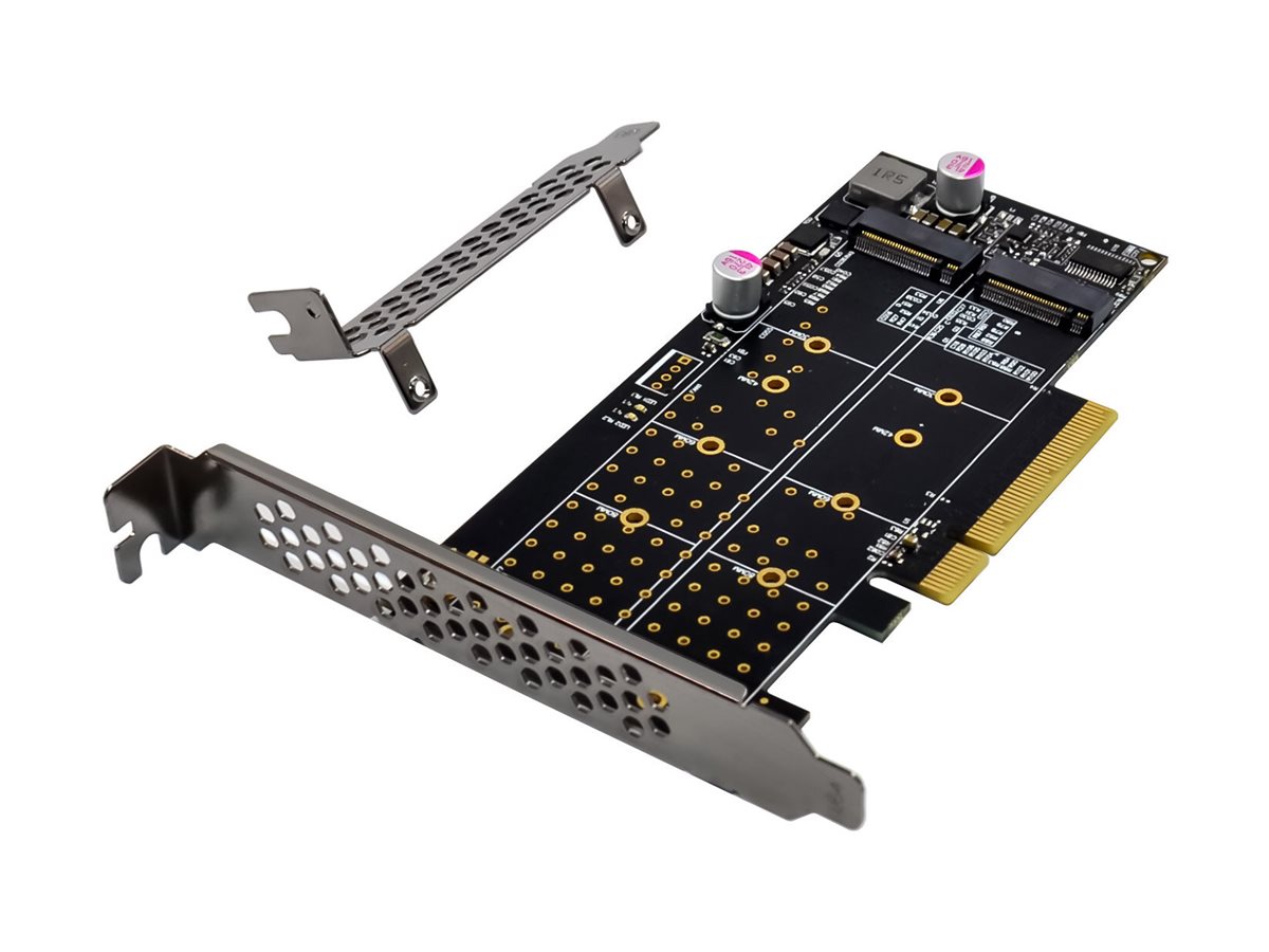 InLine PCIe 3.0 Karte zu 2x intern NVMe M.2 Key M – Bifurcation x8
