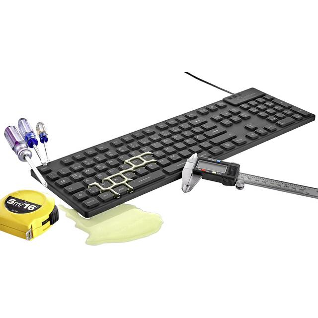 Renkforce RF-3561816 Kabelgebundene Tastatur USB + PS/2 QWERTZ Deutsch Schwarz