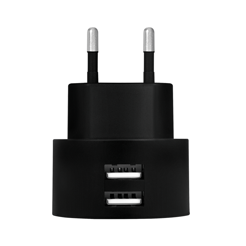 LogiLink USB Steckdosenadapter 2-Port Fast Charging 10,5 W Schwarz