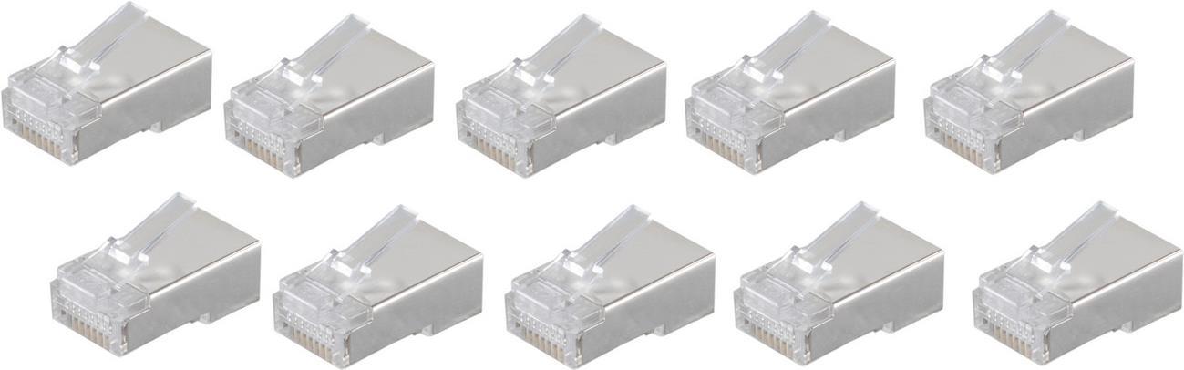 shiverpeaks BASIC-S Modular-Stecker RJ45, geschirmt 8-polig, 8 Kontakte belegt, vergoldete Kontakte, im (BS72052-10)