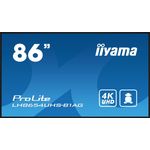 IIYAMA LH8654UHS-B1AG 218,44cm 218,40cm (86") 3840x2160 UHD IPS Panel 25precent Haze 500cd/m2 Landscape and Portrait Signal FailOver Speaker [Energieklasse G] (LH8654UHS-B1AG)