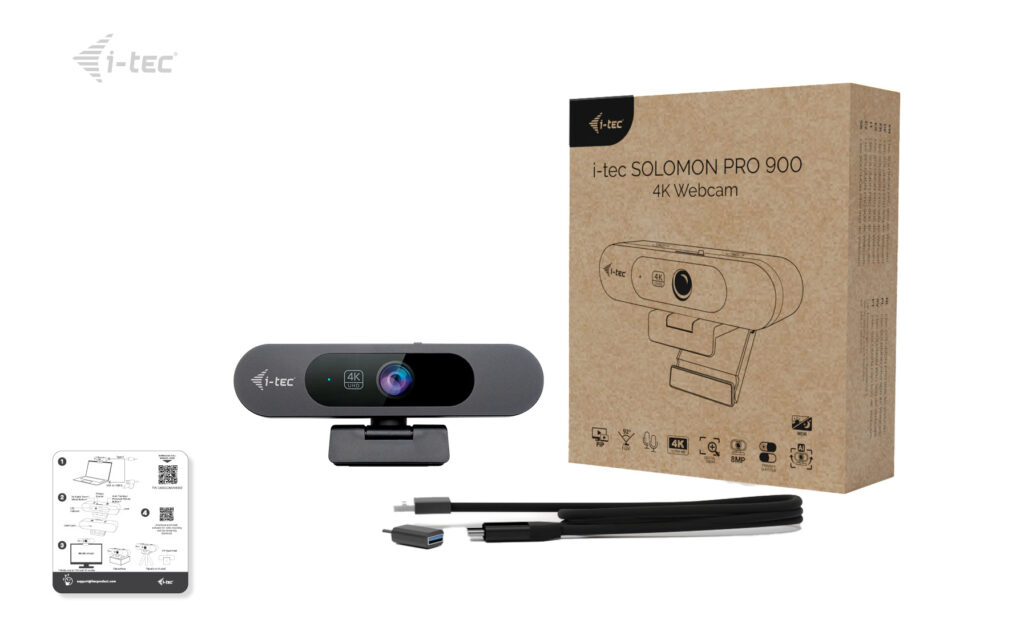 i-tec SOLOMON PRO 900 4K Webcam KI Auto Framing USB Schwarz