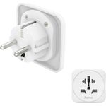 Hama Reiseadapter Typ E und F, 3-polig, universal, Welt nach Europa, Weiß (00223462)