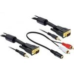 Delock VGA-Kabel HD-15 (VGA), Stereo Mini-Klinkenstecker (M) zu HD-15 (VGA), Stereo Mini-Klinkenstecker (M) (84453)