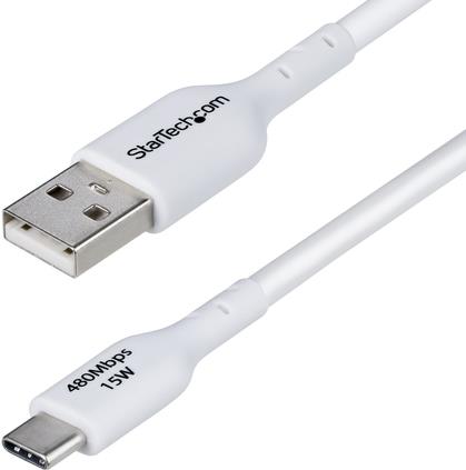StarTech.com 3m (9.8ft) White USB-A to USB-C Charging Cable/Cord, M/M (USB2AC3MNCWHE)