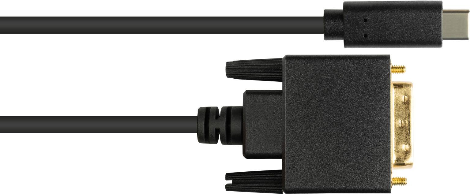 GOOD CONNECTIONS Adapterkabel USB-C zu DVI 24+1 2m schwarz
