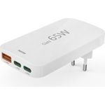 Hama Schnellladegerät, 2x USB-C, 1x USB-A, flaches Mini-Ladegerät, PD, 65 W, WS (00125144)