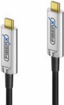 FiberX FX-I600-015 USB Kabel 15 m USB 3.2 Gen 1 (3.1 Gen 1) USB C Schwarz - Silber (FX-I600-015)
