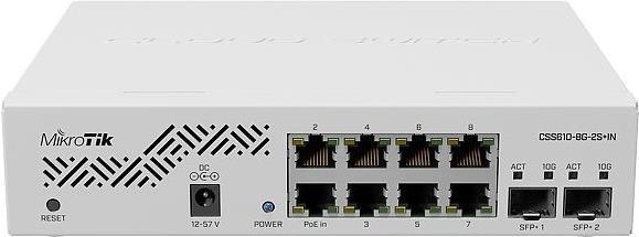 Mikrotik CSS610-8G-2S+IN Netzwerk-Switch Gigabit Ethernet (10/100/1000) Weiß Power over Ethernet (PoE) (CSS610-8G-2S+IN)