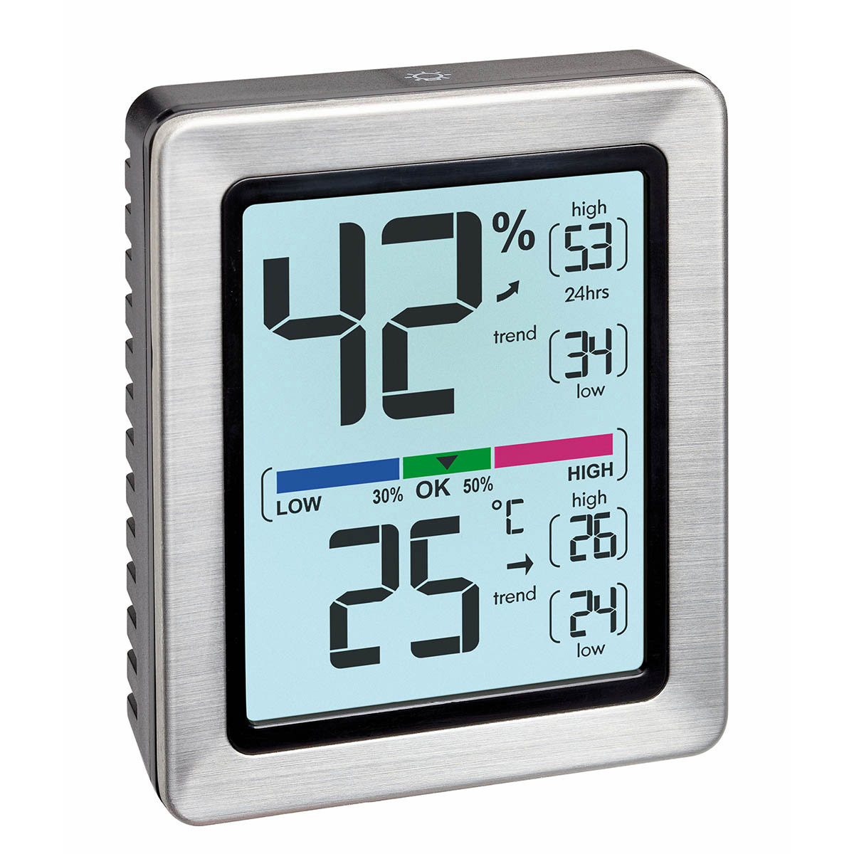 TFA Dostmann EXACTO Elektronisches Hygrometer Silber