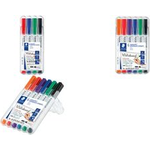 STAEDTLER Lumocolor Whiteboard Marker, 4er Etui Rundspitze, kann mehrere Tagen ohne Schutzhülle bleiben, - 1 Stück (341 WP6)