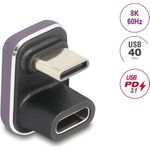 Delock USB-C Adapter 180° gewinkelt 40 Gbps PD 3.1 240 W Stecker zu Buchse U-Form 8K 60 Hz (60737)