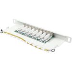 Patchpanel 25,40cm (10") Cat. 6, 8-Port, 0,5 HE, STP geschirmt, werkzeugloses Öffnen, Reinweiß (RAL9010), Good (GC-N0125)