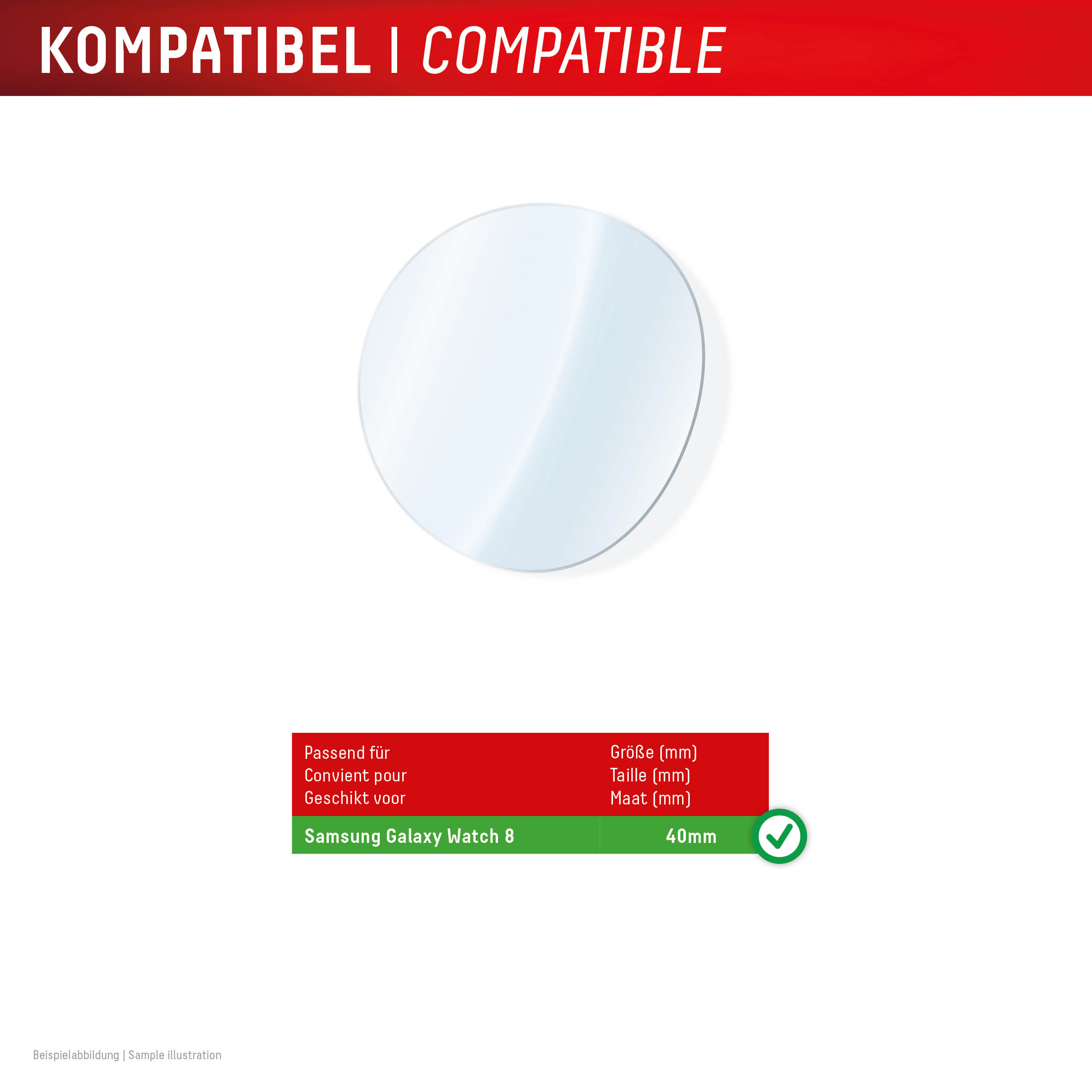 Displex DISPLEX Glass Displayschutz Samsung Galaxy Watch8 40mm Transparent