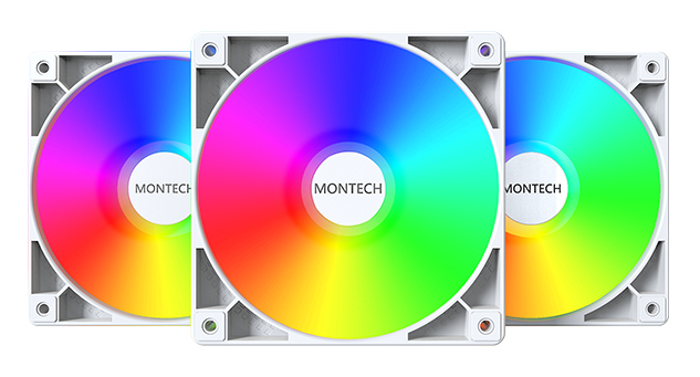 Montech GF120 PWM ARGB 3er-Pack Gehäuselüfter 120 mm Weiß