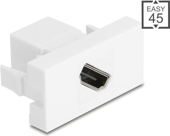 Delock Easy 45 Modul HDMI Buchse zu diagonal 8K 60 Hz weiß (90874)
