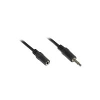 Klinkenverlängerung 3,5mm, Stecker an Buchse (3polig), schwarz, 2,5m, Good Connections® (AS-35V25)