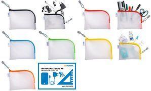 HERMA Reißverschlusstasche "Mesh Bags", DIN A6, orange Format: 190 x 140 mm, 3/4 umlaufender Reißverschluss über - 1 Stück (20028)