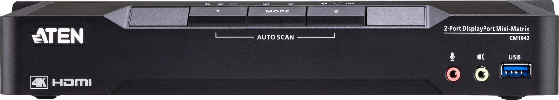 ATEN CM1942 2-Port KVM-Switch 4K DisplayPort Dual Display Schwarz