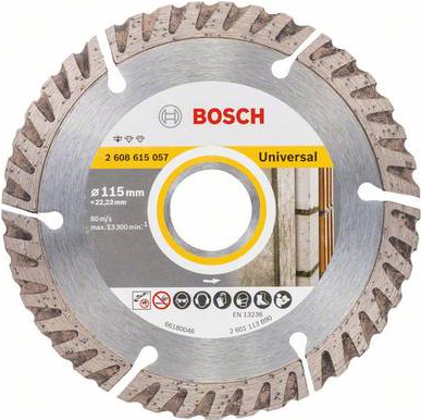 Bosch Standard for Universal - Diamant-Schneidscheibe - für Beton, Mauerwerk, allgemeine Baumaterialien - 115 mm (2608615057)