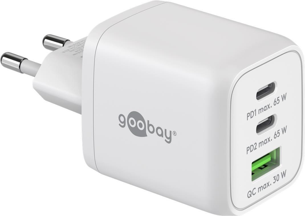 Goobay USB-C™ PD Multiport-Schnellladegerät (65 W), weiß (64754)