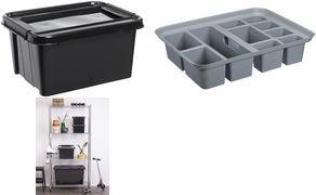 plast team Einsatz mit Griff für PROBOX RECYCLE, grau Material: recycelter Kunststoff, Einsatz für die - 1 Stück (60640804)
